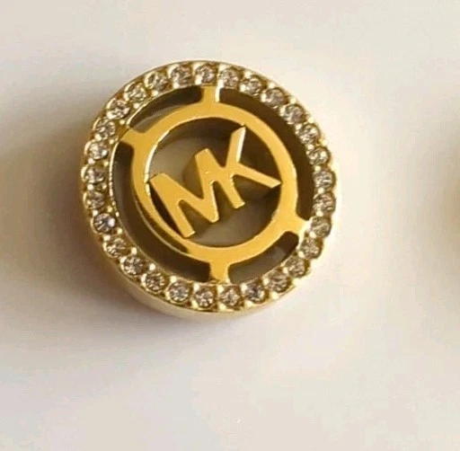 PENDIENTES STUD MICHAEL KORS MONOGRAMA CRISTALES DORADOS Pavé Recortado  Foto 2 de 3