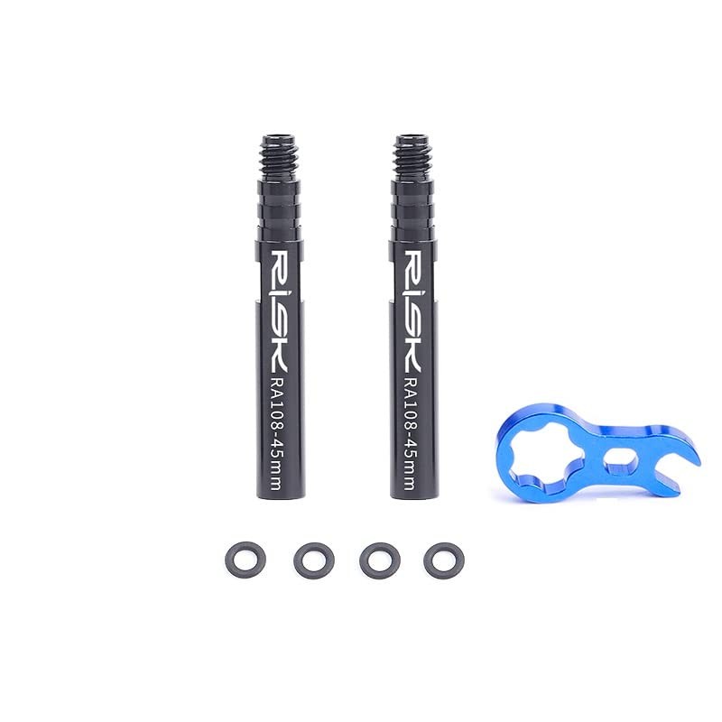 2-Pack Bike Tubeless Presta Valve Extenders with Core