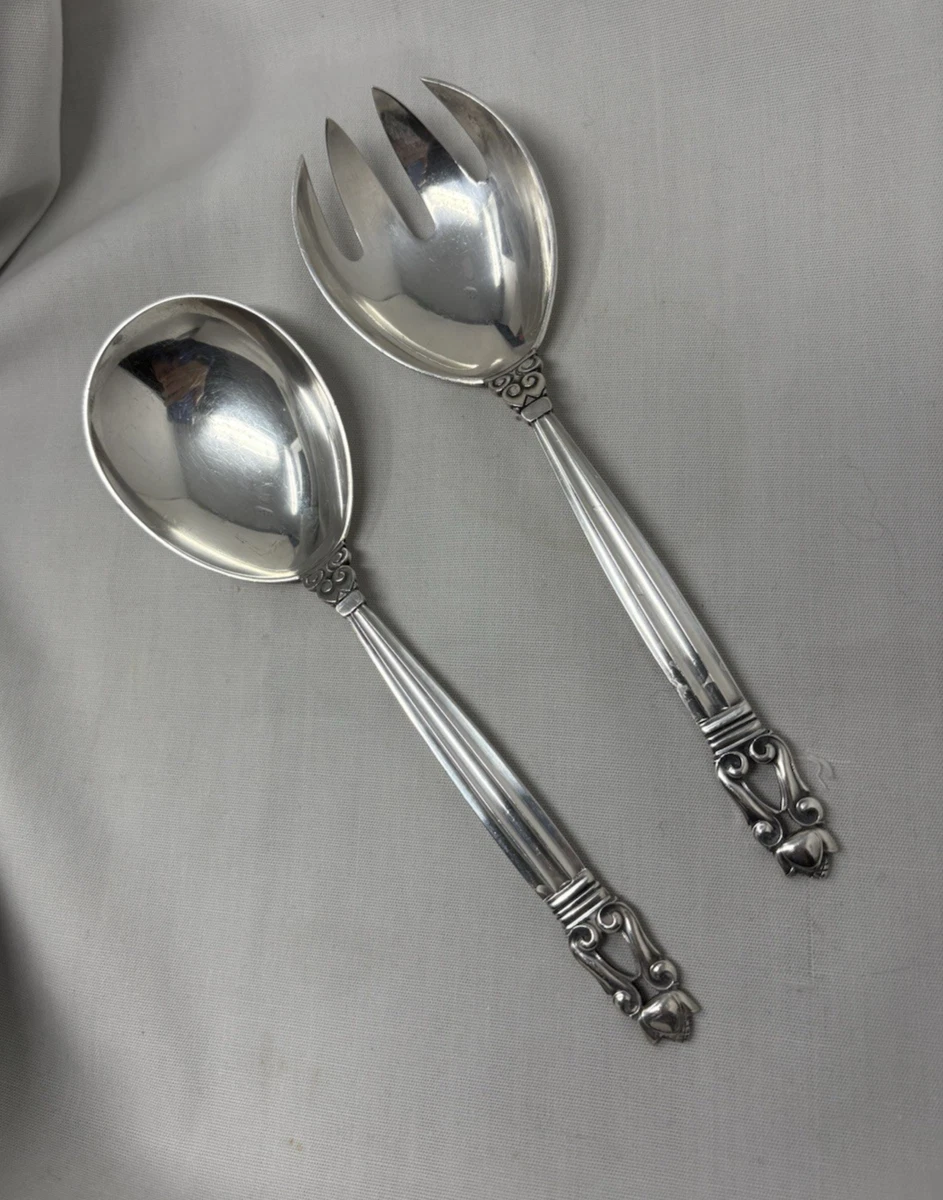 Georg Jensen Antique US Sterling Silver Salad Servers for sale | eBay