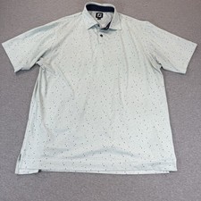 Footjoy Polo Shirt Mens XL Golf All Over Print Mint Green