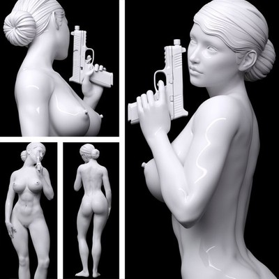 Enjoy in White Gun-Girl Zarah Statue 1:6 30 cm OVP Neu