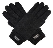 Ladie's Wool Knit Gloves with Thinsulate Lining Size M Black