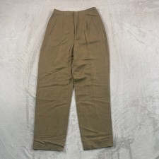 Ralph Lauren Purple Label Collection Trouser Pants Women 6 Olive Linen Blend VTG
