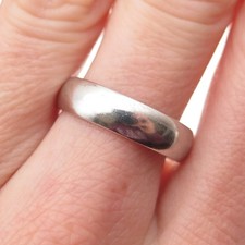 925 Sterling Silver Vintage Classic Wedding Band Ring Size 7