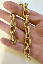 DAVID YURMAN Oval Link Chain Cable Bracelet 18K Gold 8-Inch
