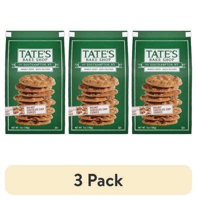 (3 Pack) Tate's Bake Shop Walnut Chocolate Chip Cookies - 7 oz Delicious Treats