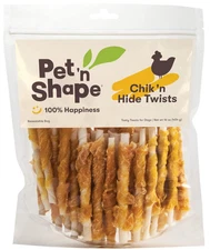Pet 'n Shape Chik 'n Hide Twists, Chicken Wrapped Rawhide Dog Treats, 16 oz