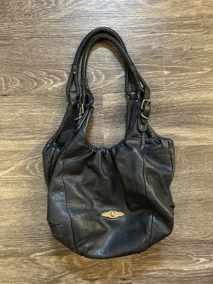 ELLIOTT LUCCA BLACK LEATHER TOTE PURSE HANDBAG SATCHEL HOBO BUCKET SHOULDER BAG