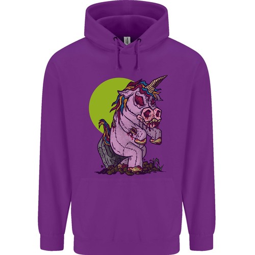 Un Zombie Unicornio Divertido Halloween Terror Hombre 80% Algodón con Capucha - Imagen 10 de 29