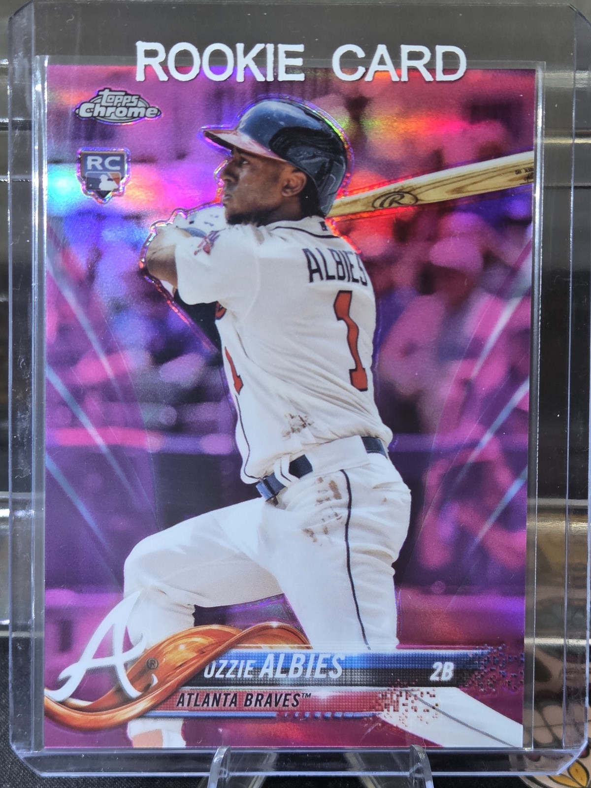 Ozzie Albies 2018 Topps Chrome Update #HMT27 Pink Refractor