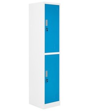 2-Tier Storage Locker ATHLETE Metal White/ Blue