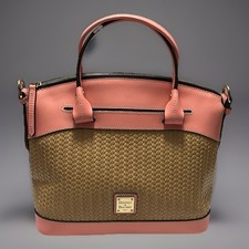 Dooney Bourke Beacon Woven Domed Satchel Pink Bag Purse Read Description
