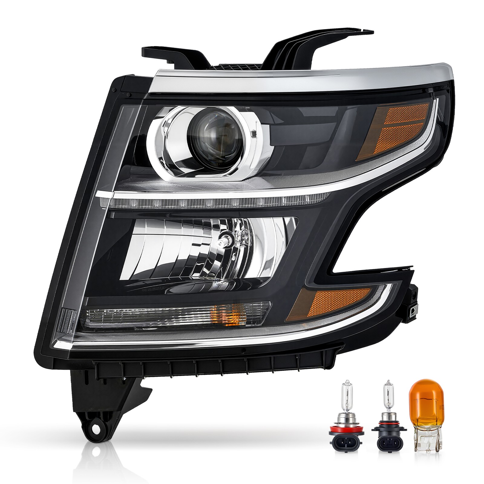 VRC Halogen Headlight For 2015-2020 Chevy Tahoe Suburban Driver Left Side w Bulb