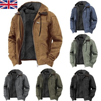 Herren Winter Freizeit Wattierte Jacke Kapuze Warm Weich Komfort Mantel Dicke Jacke Tops
