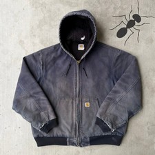Carhartt J140 DNY faded blue hooded work wear jacket