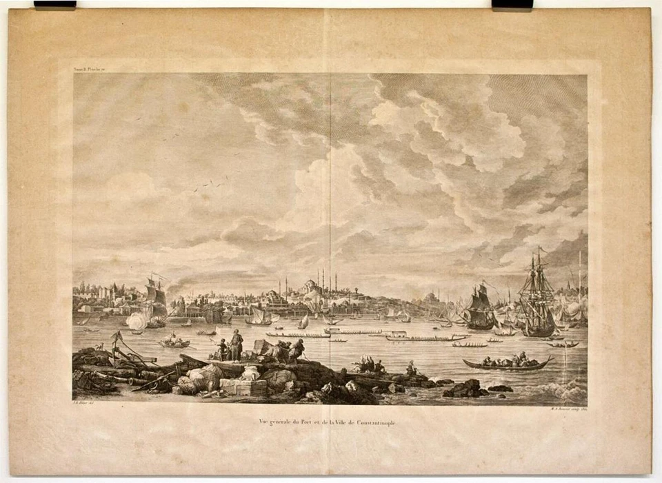 Jean-Baptiste Hilaire nach Konstantinopel Constantinople Vedute Kupferstich 1822 - Bild 4 von 4
