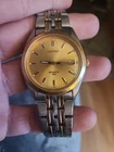 Seiko Sports 50 7N42-8079 Gold Tone Date Men's Watch Needs Battery Vintage