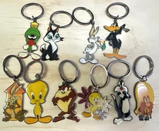 2000 Licensed Warner Bros. Taz Devil-Tweety Bird-Sylvester-Bugs Bunny Keychain