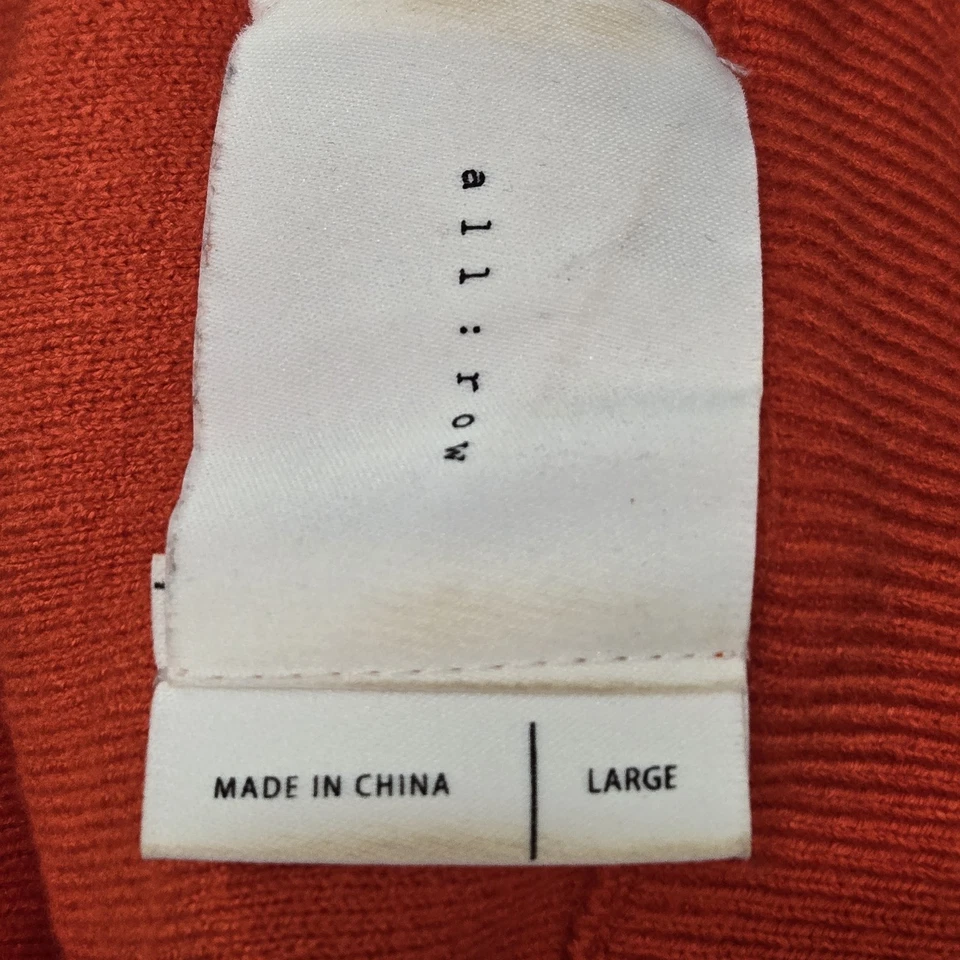 All:row Women Sweatshirt LARGE Orange Nylon Viscose Long Sleeve - Image 3 of 4