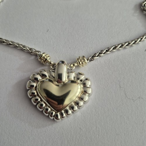 Collana Gabriele 14k 925 16" ciondolo cuore - Foto 2 di 9