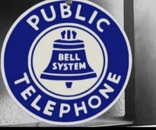 Classic Bell System Public Telephone (Round) Metal Sign