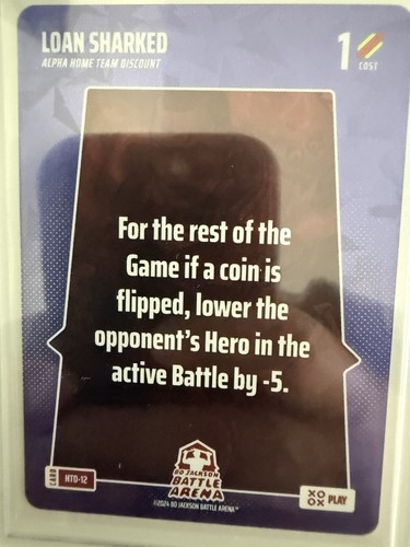 2026 Bo Jackson Battle Arena PLAY CARD # Htd-12 LOAN SHARKED