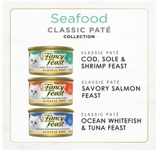 Purina Fancy Feast Seafood Classic Wet Cat Food 12 3 oz Gourmet Pate