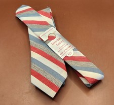 Vintage 1950s-60s JCPenney Skinny Tie 100 Dacron Striped 2.5" NOS w/Orig Tags
