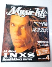 MUSIC LIFE Japan Music Magazine Apr 1988 INXS Then Jerico, KISS/Heart POSTER