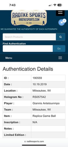 2021 Milwaukee Bucks champions autograph basketball - Picture 6 of 6