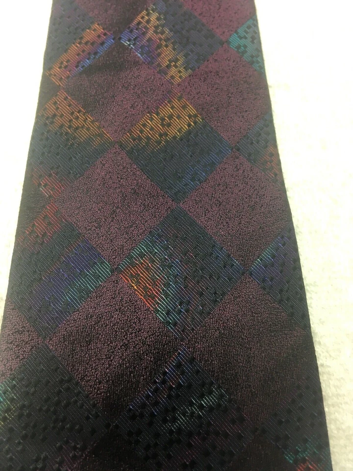 ROBERT TALBOTT CORBATA HOMBRE MORADO CON ORO VERDE AZUL 3,75 X 58 Foto 3 de 4