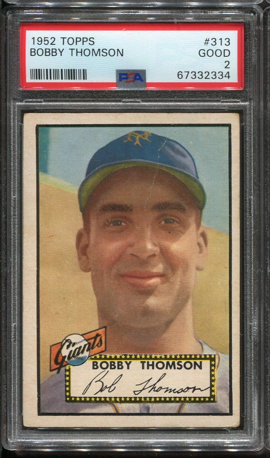 1952 Topps #313 Bobby Thomson High # PSA 2 New York Giants