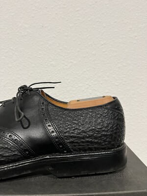 Allen Edmonds Shelton Sharkskin Leather Saddle Golf Shoe Black