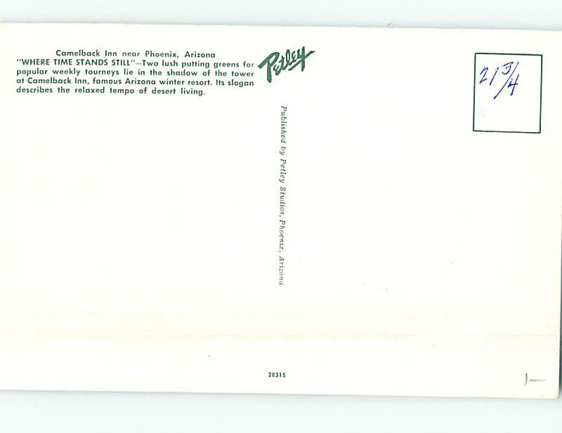 Unused Pre1980 GOLFING GOLF AT CAMELBACK INN Phoenix Arizona AZ