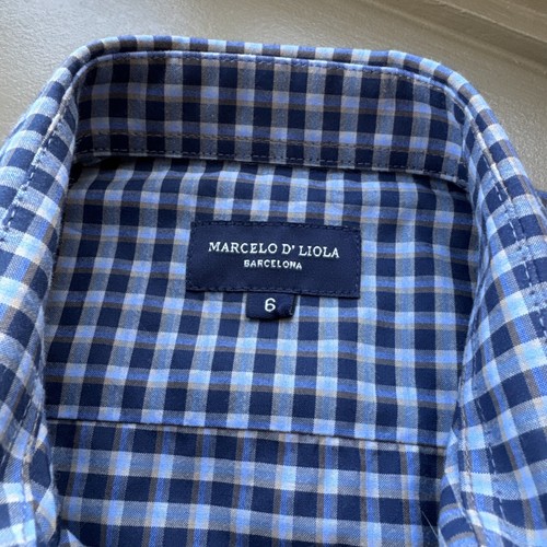 Clothes Lot Boys 6 Marcelo D’ Liola Blue Plaid & L&Z Striped Blue Dress Shirts - Picture 5 of 8