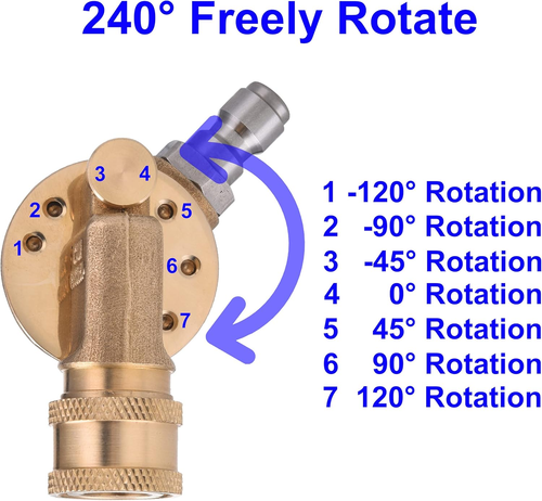 PWACCS Pressure Washer Pivoting Coupler Kit, 240 Degree Rotation, Pressure Washe - Picture 2 of 8