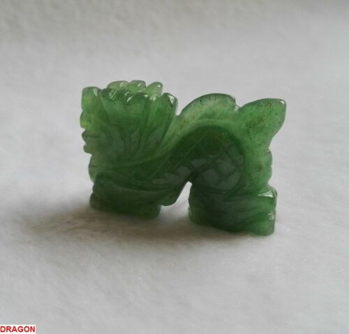 Chinese Green Jade Carved Dragon Small Statue 1pc - Picture 4 of 10