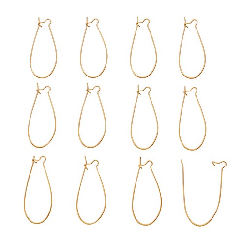 50 ganchos de alambre para oreja renal de latón para pendientes colgantes largos dorados 20x43 mm - Imagen 2 de 6