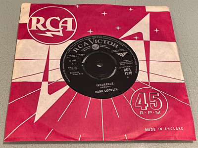 Hank Locklin - Insurance - I Feel a Cry Coming On - Vinyl Record 7'' Single 1966
