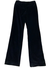 Carlisle Womens Vtg Velour Flare 80s Black Pants Silk Lining