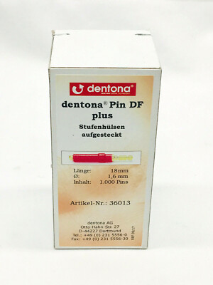 Dentona Hülse Pin DF plus Stufenhülsen aufgesteckt 18mm 1000 Stück NEU OVP