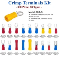 300pcs Electrical Wire Connectors Insulated Crimp Terminal Kit Appliances Repair