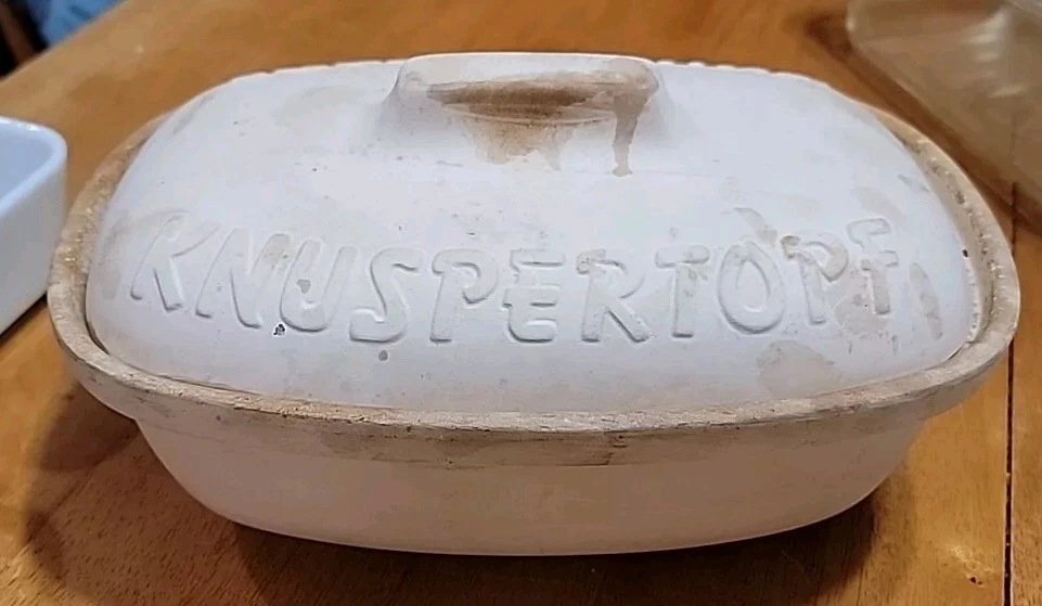 SCHEURICH KNUSPERTOPF GLAZED MICROWELL CERAMIC ROASTER BAKER 850 WEST GERMANY