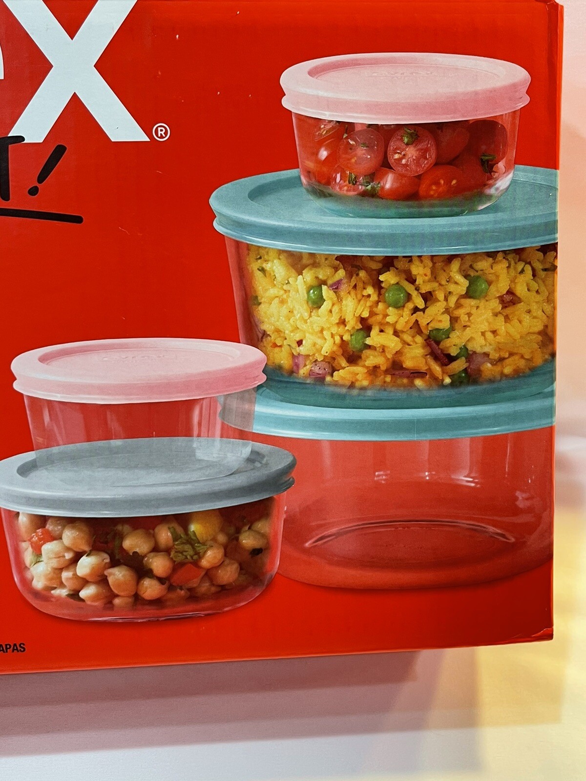 Pyrex Simply Store Glass Food Storage Containers Pink 10Piece Set USA