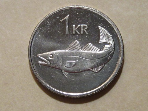 1996 Iceland Coin Krona Cod Fish issue fish coin The ICELAND GIANT