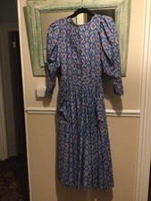 Vintage 1970s Droopy & Browns Angela Holmes Dress. Cotton Size Vintage 10