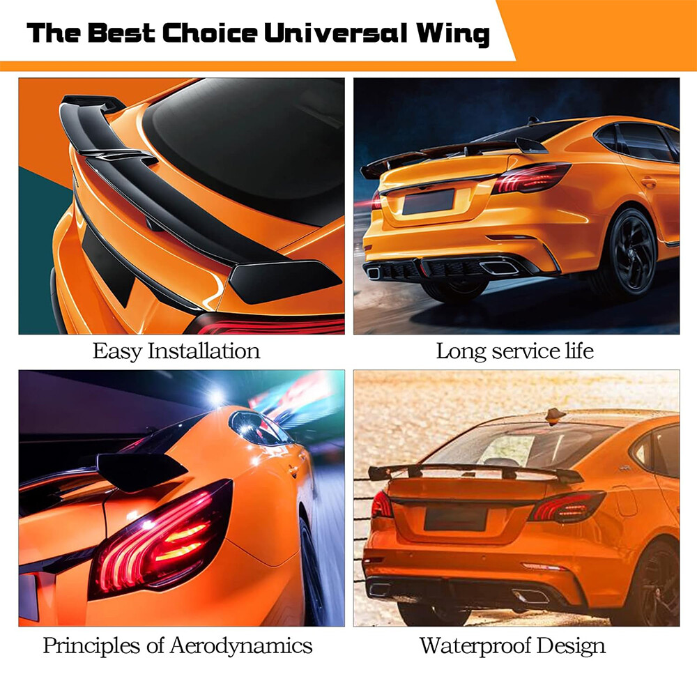 For Maserati GranTurismo Matte Black 54" Rear Trunk PRO Style Sport Spoiler Wing