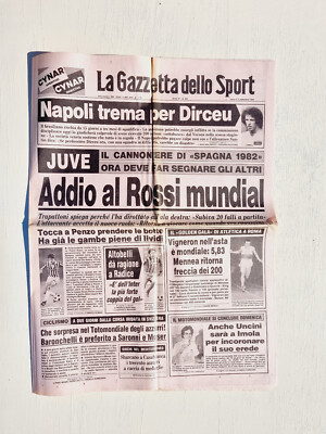 GAZZETTA DELLO SPORT 2 SEPTEMBER 1983 DIRCEU NAPLES - ALTOBELLI - WINEMAKERON