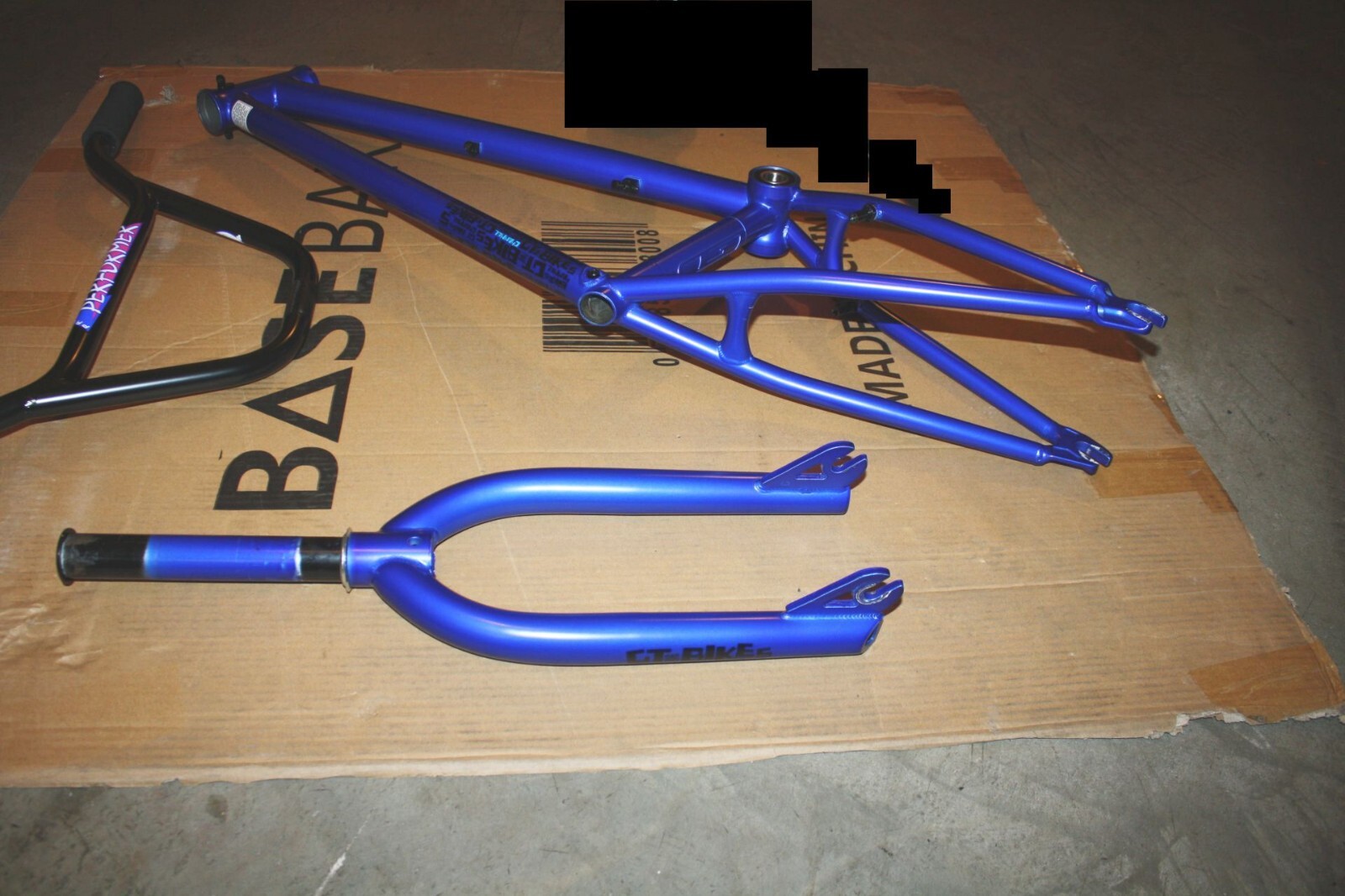 GT Bikes BMX Parts Lot Frame, Fork, Bars, and Merritt Headset + 19 mm