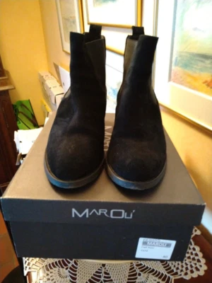 Bottines cuir nubuck noir Maroli pointure 40 - Photo 1/4